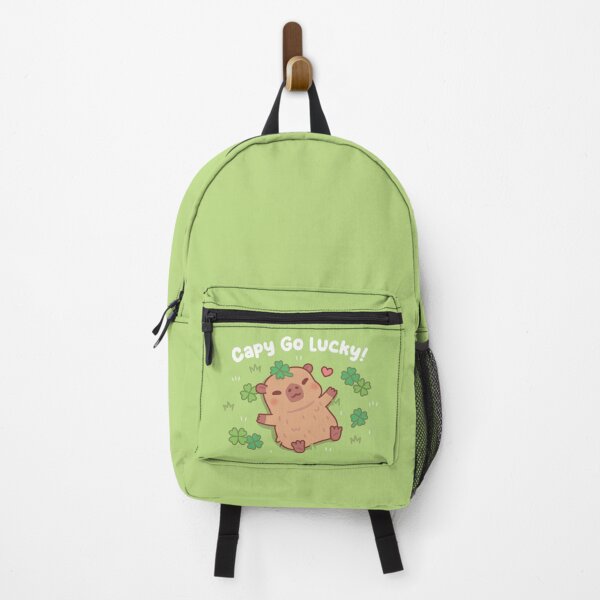 Item preview, Cute Capy Go Lucky Capybara Chilling In Four Leaf Clover Patch designed and sold by rustydoodle.