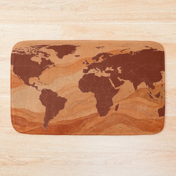 Item preview, Terracotta Geological World Map Plate Carree designed and sold by kuradoshanon.