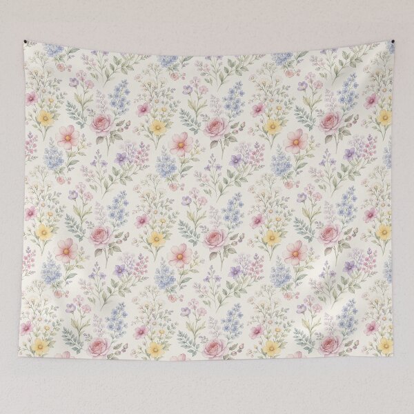 Item preview, Elegant Vintage Wildflower & Rose Watercolor Pattern designed and sold by Skyrocketz.