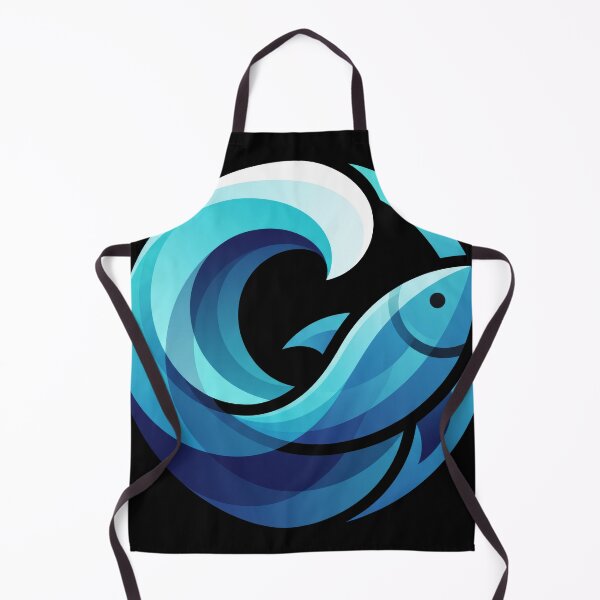 Item preview, Abstract Blue Fish Wave Logo Artwork - Ocean Nature Graphic designed and sold by seven things shop.