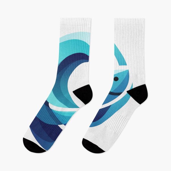 Item preview, Abstract Blue Fish Wave Logo Artwork - Ocean Nature Graphic designed and sold by seven things shop.