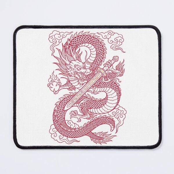 Item preview, Crimson Asian Dragon & Sword - Traditional Vietnamese Art designed and sold by Rising Drake.