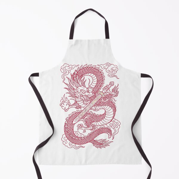 Item preview, Crimson Asian Dragon & Sword - Traditional Vietnamese Art designed and sold by Rising Drake.