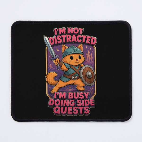 Item preview, I'm not distracted I'm busy doing side quests. designed and sold by abby-thorns.