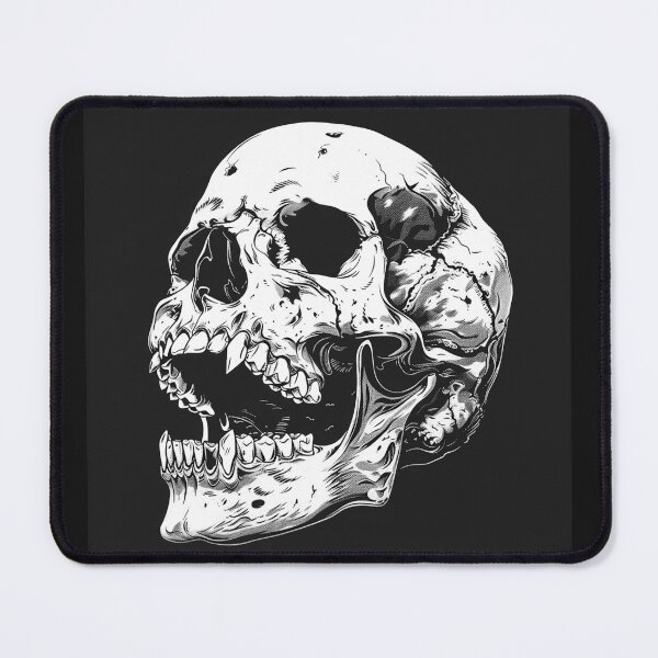 Item preview, Primate Skull with Fangs Gothic Ape Anatomy Black and White Art Design designed and sold by inkoutninja.