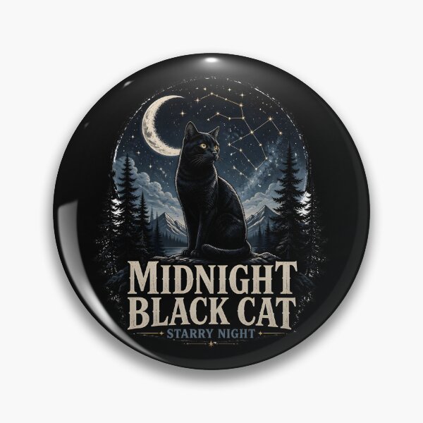 Artikelvorschau, Mitternachtsschwarze Katze Sternennacht Dunkel Realistisch entworfen und verkauft von BernoNickel.