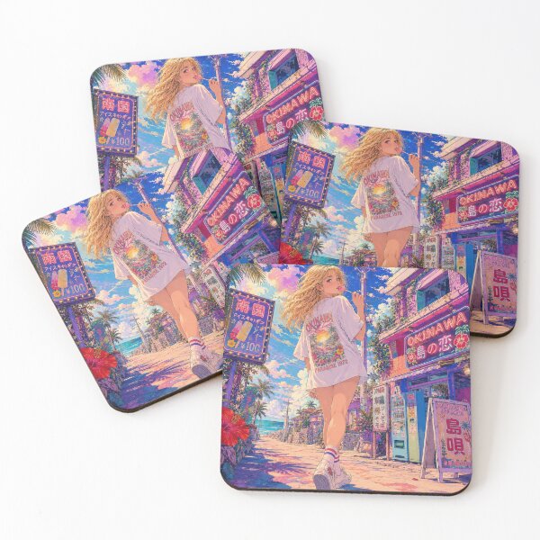 Item preview, Okinawa Retro Summer Girl – Japanese Vintage Pop Art, Tropical Island & Ice Candy designed and sold by アミヤジャ.