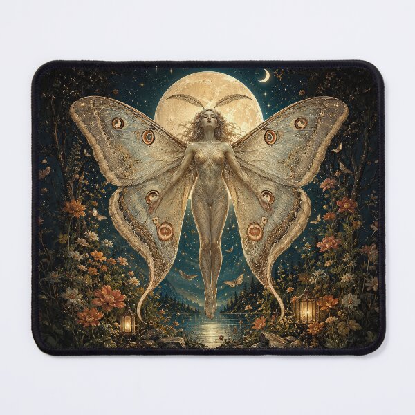 Item preview, Celestial Luna Moth Woman Bathed in Magical Moonlight designed and sold by Ray's Photos & Art.