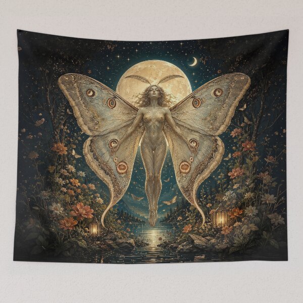 Item preview, Celestial Luna Moth Woman Bathed in Magical Moonlight designed and sold by Ray's Photos & Art.