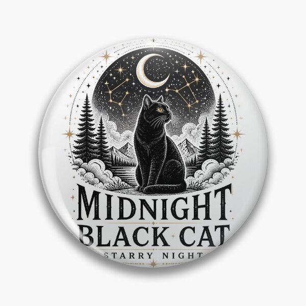 Item preview, Midnight Black Cat Starry Night Line Art + Dotwork designed and sold by KristenosNehk.