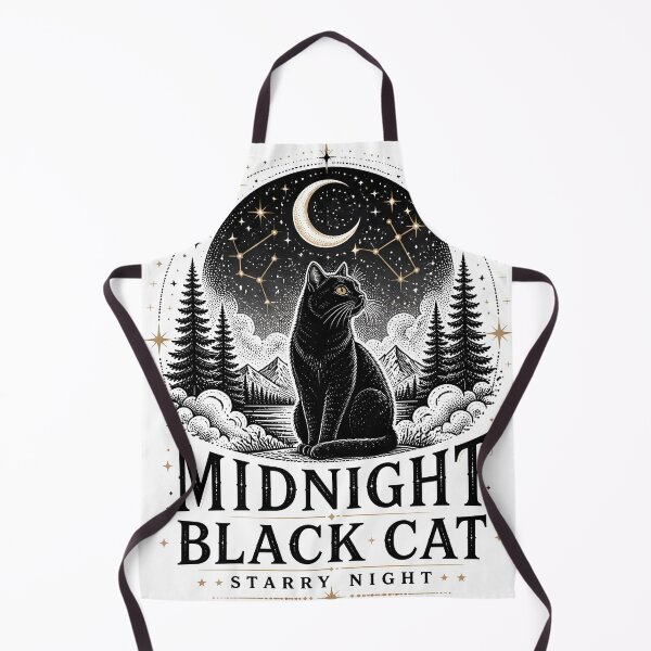 Item preview, Midnight Black Cat Starry Night Line Art + Dotwork designed and sold by KristenosNehk.