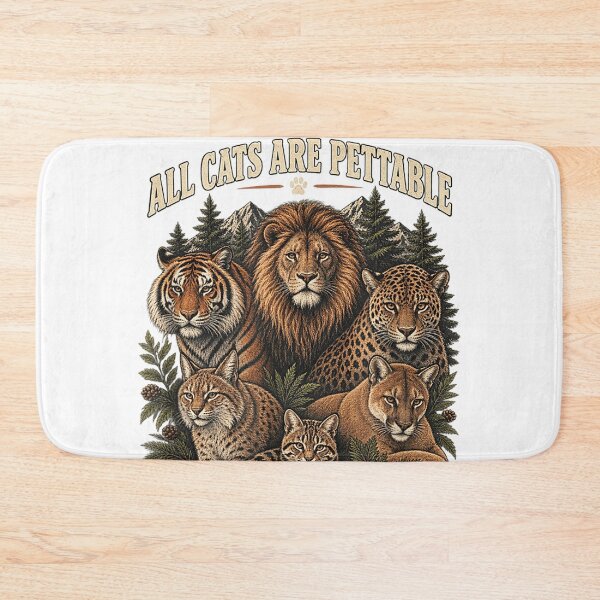 Item preview, All Cats are Pettable Some Only Once Wild Cat Vintage Design designed and sold by MiteKangerin.