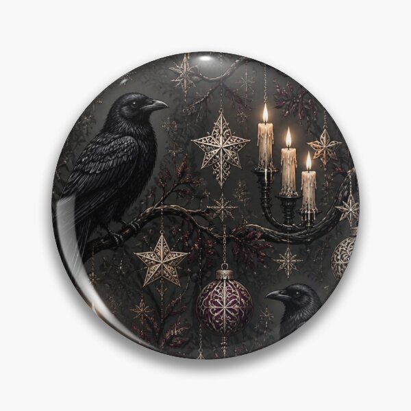 Item preview, Gothic Raven Christmas Dark Magic Christmas Pattern designed and sold by Mystic-Art-2.