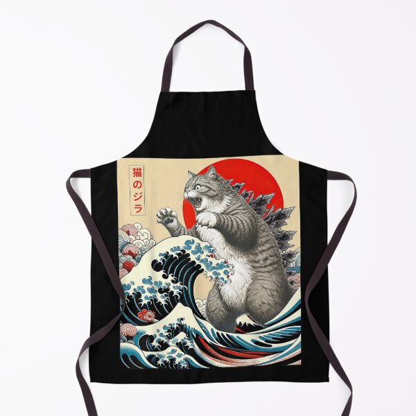 Item preview, Funny Catzilla Giant Cat Japanese Wave Art Vintage Monster Graphic designed and sold by Suzyshackfelt.