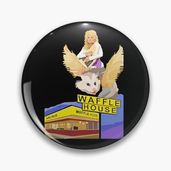 Item preview, Dolly Parton Riding A Winged Possum Over Waffle House designed and sold by WorldsInWords.