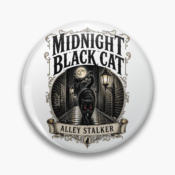 Item preview, Midnight Black Cat Alley Stalker Vintage Engraving designed and sold by BernoNickel.