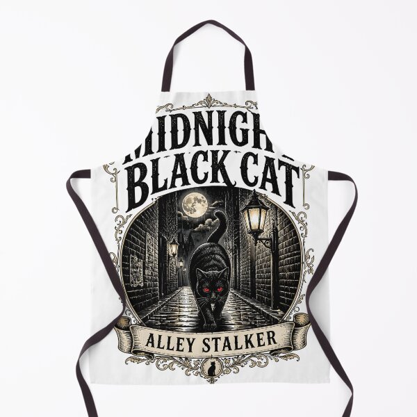 Item preview, Midnight Black Cat Alley Stalker Vintage Engraving designed and sold by BernoNickel.