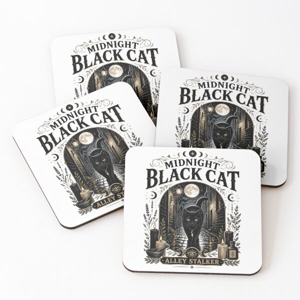 Item preview, Midnight Black Cat Alley Stalker Witchy Occult designed and sold by KristenosNehk.