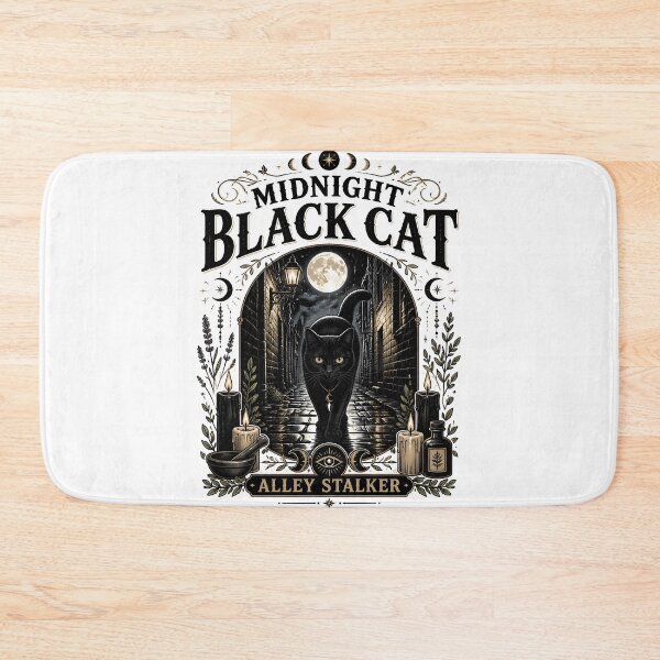 Item preview, Midnight Black Cat Alley Stalker Witchy Occult designed and sold by KristenosNehk.
