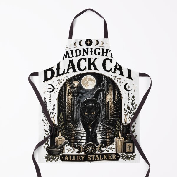 Item preview, Midnight Black Cat Alley Stalker Witchy Occult designed and sold by KristenosNehk.