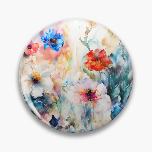 Item preview, Vibrant Watercolor  style Meadow Wildflowers  designed and sold by CreativeCanvas8.