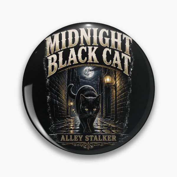 Item preview, Midnight Black Cat Alley Stalker Dark Realistic designed and sold by BernoNickel.