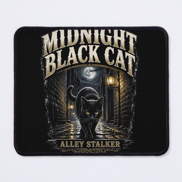 Item preview, Midnight Black Cat Alley Stalker Dark Realistic designed and sold by BernoNickel.