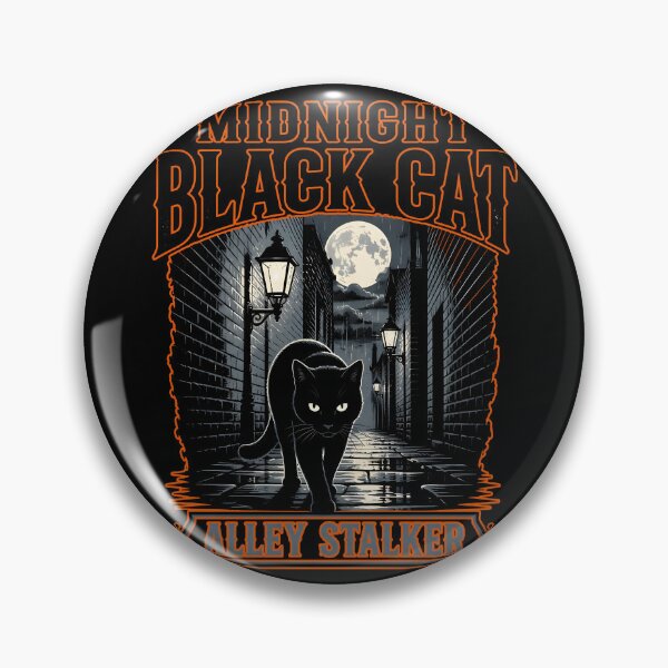 Item preview, Midnight Black Cat Alley Stalker Minimal Silhouette designed and sold by BernoNickel.