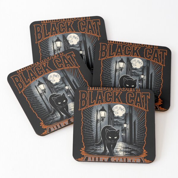 Item preview, Midnight Black Cat Alley Stalker Minimal Silhouette designed and sold by BernoNickel.