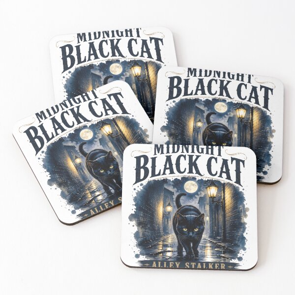 Item preview, Midnight Black Cat Alley Stalker Watercolor Fantasy designed and sold by BernoNickel.