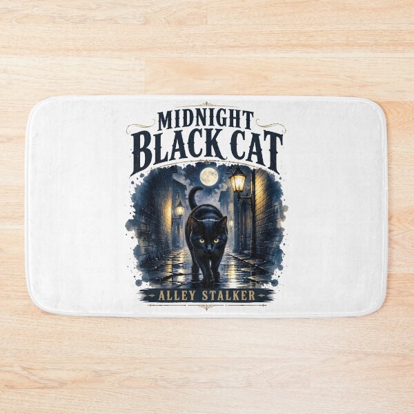 Item preview, Midnight Black Cat Alley Stalker Watercolor Fantasy designed and sold by BernoNickel.