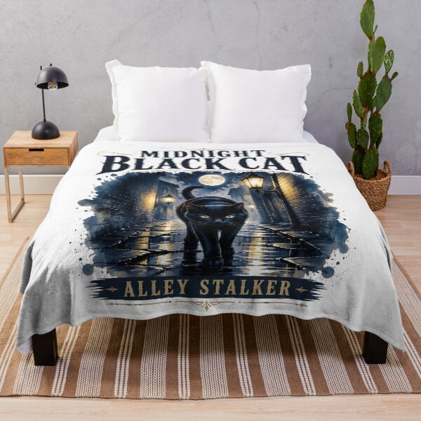 Item preview, Midnight Black Cat Alley Stalker Watercolor Fantasy designed and sold by BernoNickel.