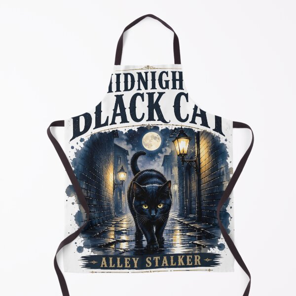Item preview, Midnight Black Cat Alley Stalker Watercolor Fantasy designed and sold by BernoNickel.