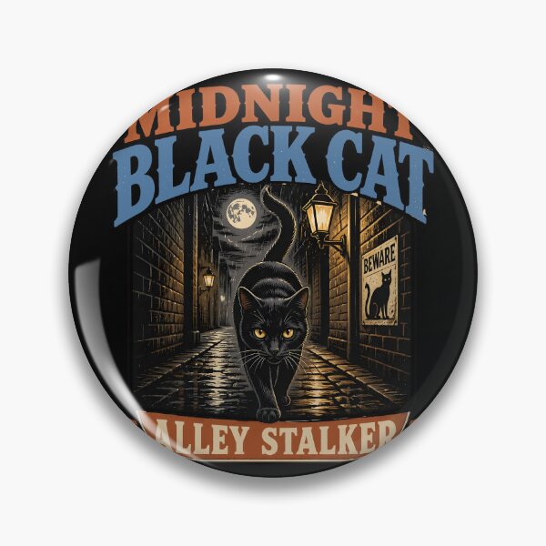 Item preview, Midnight Black Cat Alley Stalker Retro Halloween designed and sold by BernoNickel.
