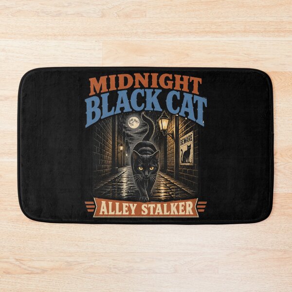 Item preview, Midnight Black Cat Alley Stalker Retro Halloween designed and sold by BernoNickel.