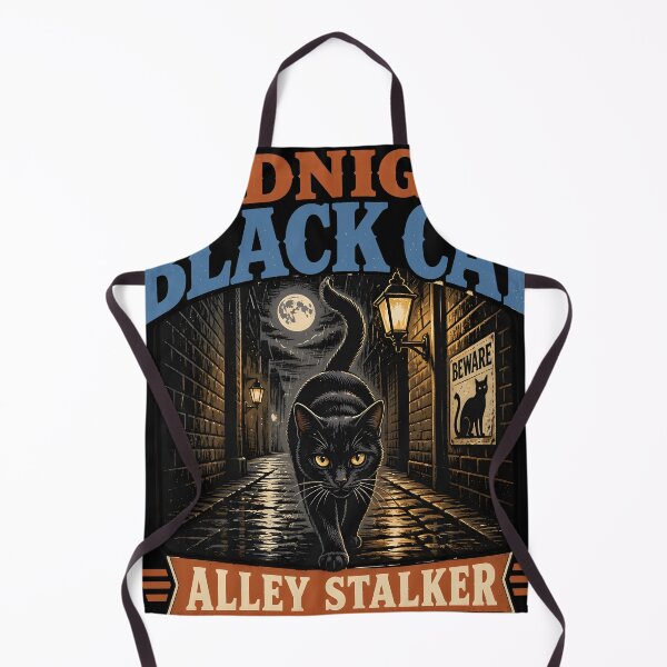 Item preview, Midnight Black Cat Alley Stalker Retro Halloween designed and sold by BernoNickel.