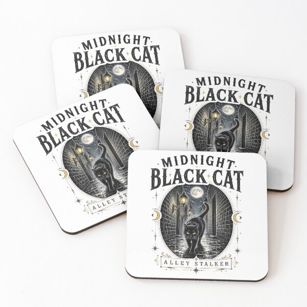 Item preview, Midnight Black Cat Alley Stalker Line Art + Dotwork designed and sold by KristenosNehk.
