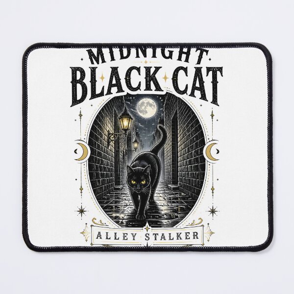 Item preview, Midnight Black Cat Alley Stalker Line Art + Dotwork designed and sold by KristenosNehk.