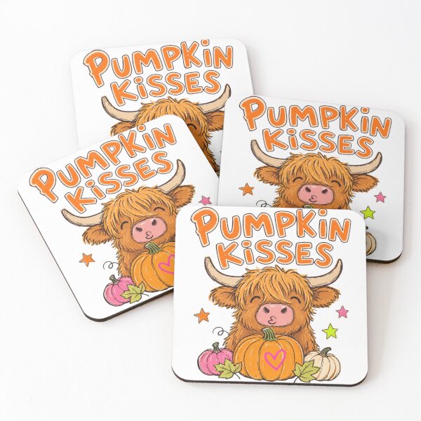 Item preview, Cute Highland Cow Autumn Pumpkin Kisses designed and sold by CRMediaGroup.