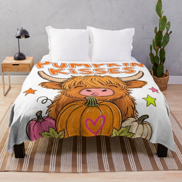 Item preview, Cute Highland Cow Autumn Pumpkin Kisses designed and sold by CRMediaGroup.