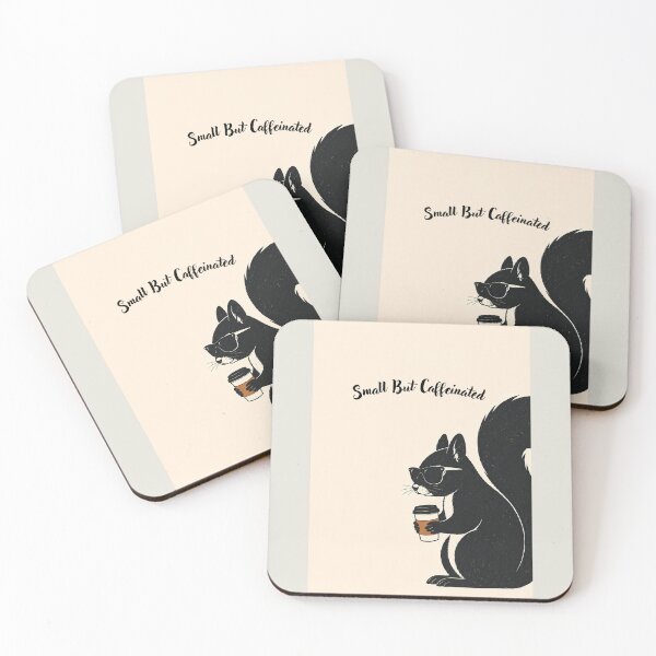Item preview, Small But Caffeinated Coffee Squirrel designed and sold by LuvePress.