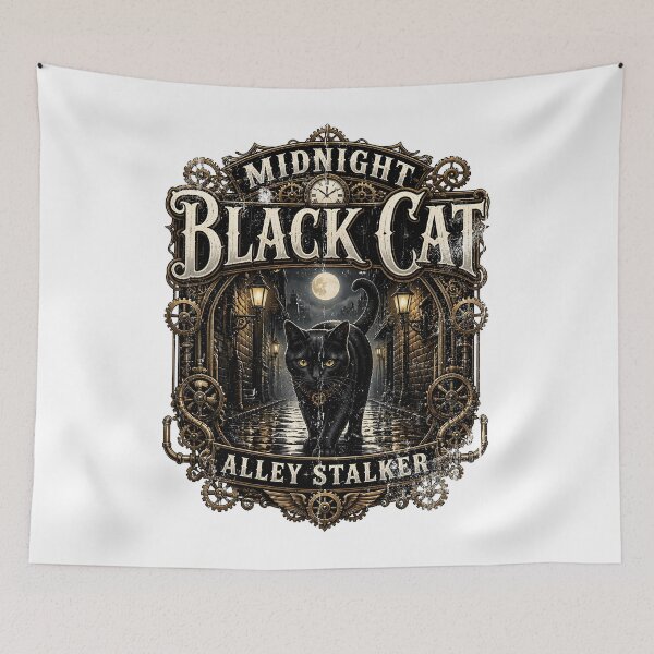 Item preview, Midnight Black Cat Alley Stalker Steampunk Vintage designed and sold by KristenosNehk.