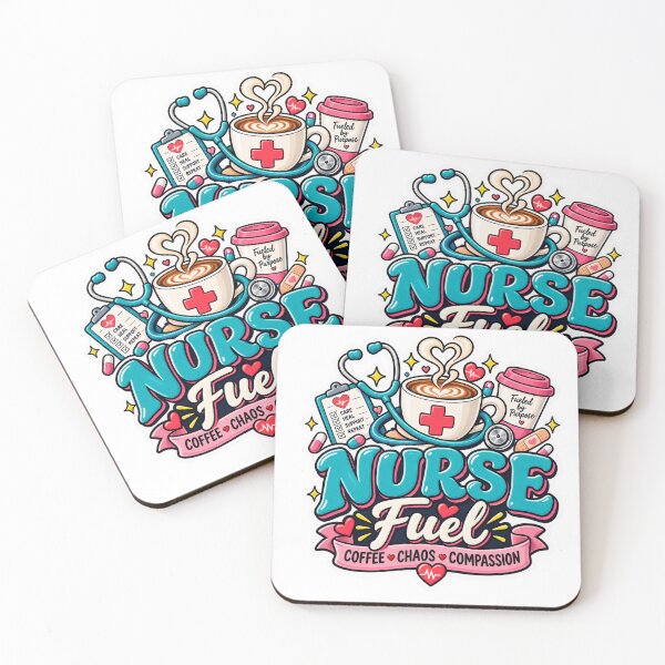Item preview, Nurse Fuel – Coffee Chaos Compassion Funny Nurse Sticker designed and sold by Dr. Heartbeat.