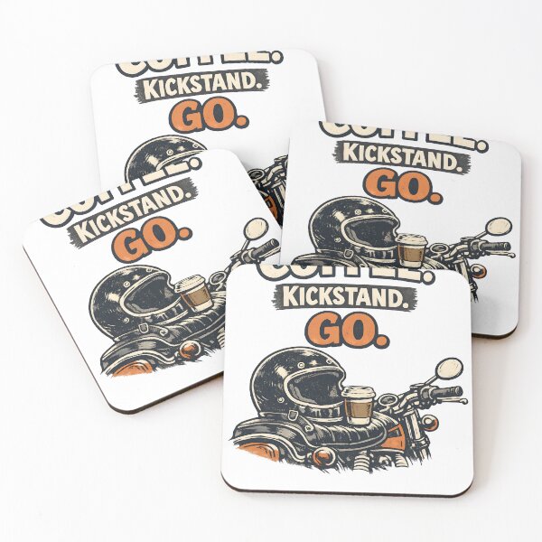 Item preview, Coffee Kickstand Go Funny Motorcycle Rider Shirt designed and sold by Naviora.