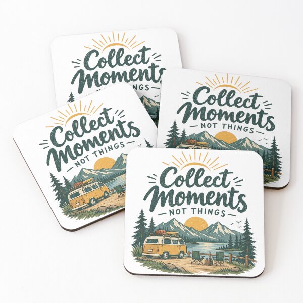 Item preview, Collect Moments Not Things – Vintage Camping & Adventure Design designed and sold by 50Pxels.