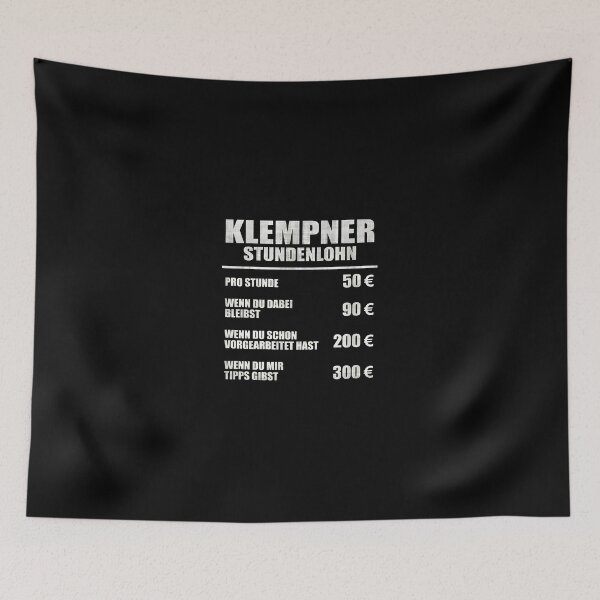 Item preview, Plumber Hourly Rate Funny German Text Design designed and sold by HassanPonce.