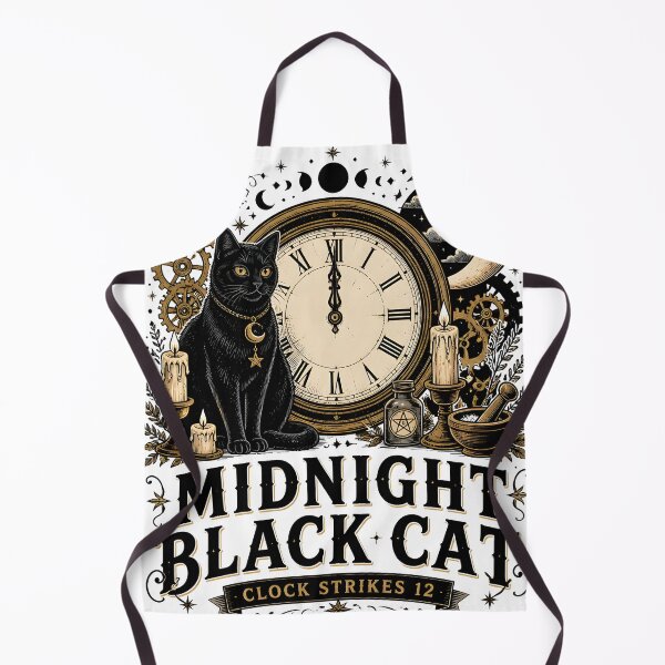 Aperçu de l'œuvre Minuit Chat Noir Horloge Sonne 12 Sorcière Occulte créée et vendue par KristenosNehk.