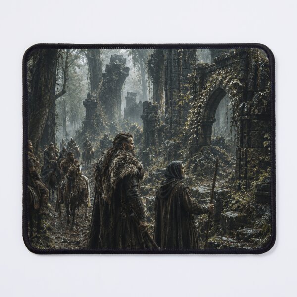 Item preview, Ancient Forest Ruins | Lost Civilization Dark Fantasy Art | Misty Medieval Fantasy Wall Print designed and sold by Element Horizon Studio.