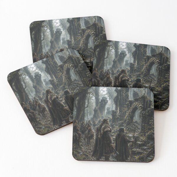 Item preview, Ancient Forest Ruins | Lost Civilization Dark Fantasy Art | Misty Medieval Fantasy Wall Print designed and sold by Element Horizon Studio.