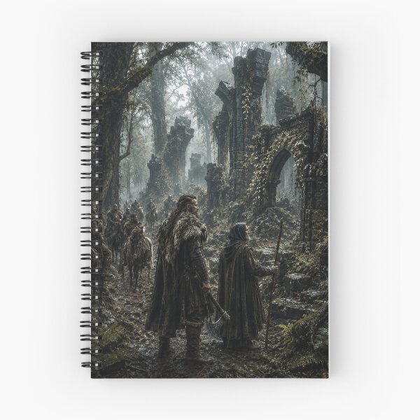 Item preview, Ancient Forest Ruins | Lost Civilization Dark Fantasy Art | Misty Medieval Fantasy Wall Print designed and sold by Element Horizon Studio.